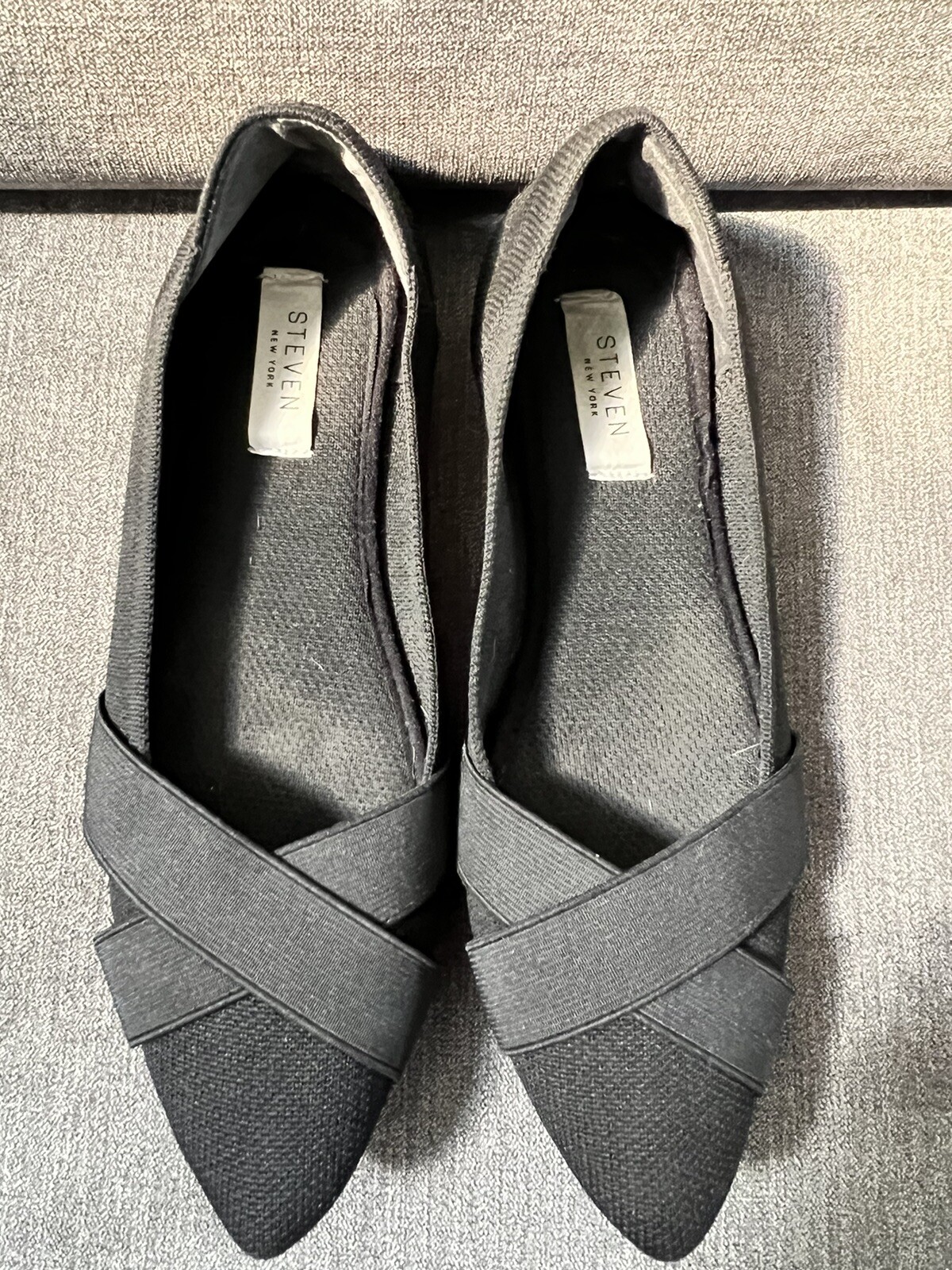 Steven New York Bandour Flats Womens Size 7.5 US Black Knit Slip On Comfort
