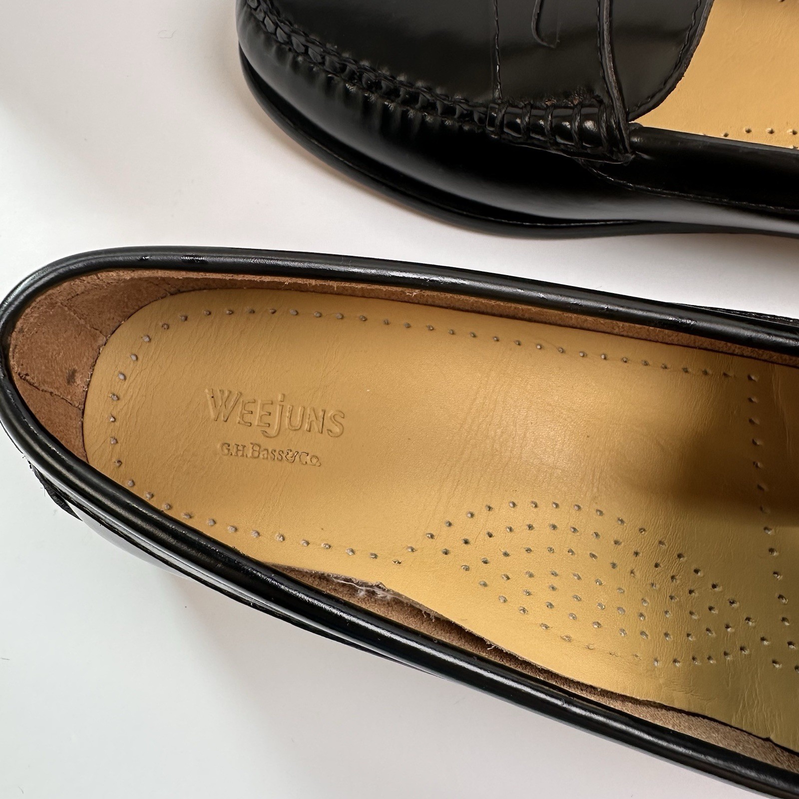 GH Bass Weejuns Penny Loafers Black Leather Shoes Womens Size 8.5 W 4005-001 NIB