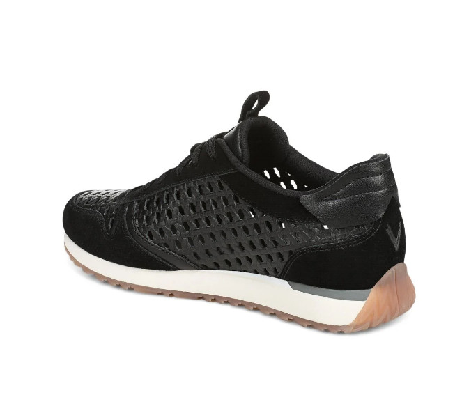 VIONIC Women’s Monarch Woven Sneaker – Black Leather, Medium (NEW)
