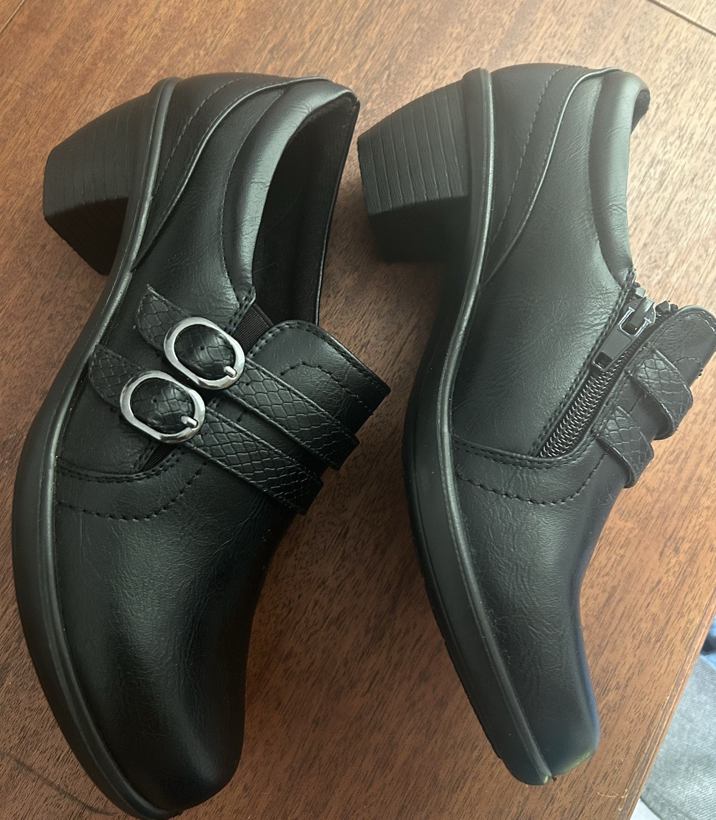 Casy Street Comfort Wave Black Mary Jane Heels Women’s Size 9M New NWOB