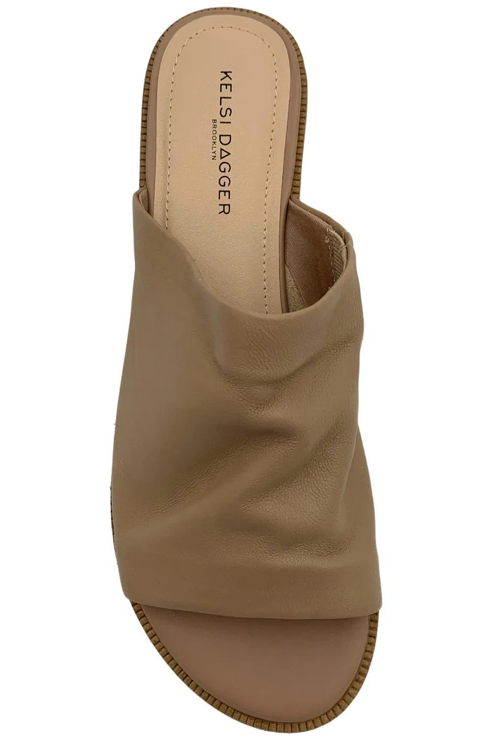 Kelsi Dagger Leather Slide Sandals Ruthie Nude