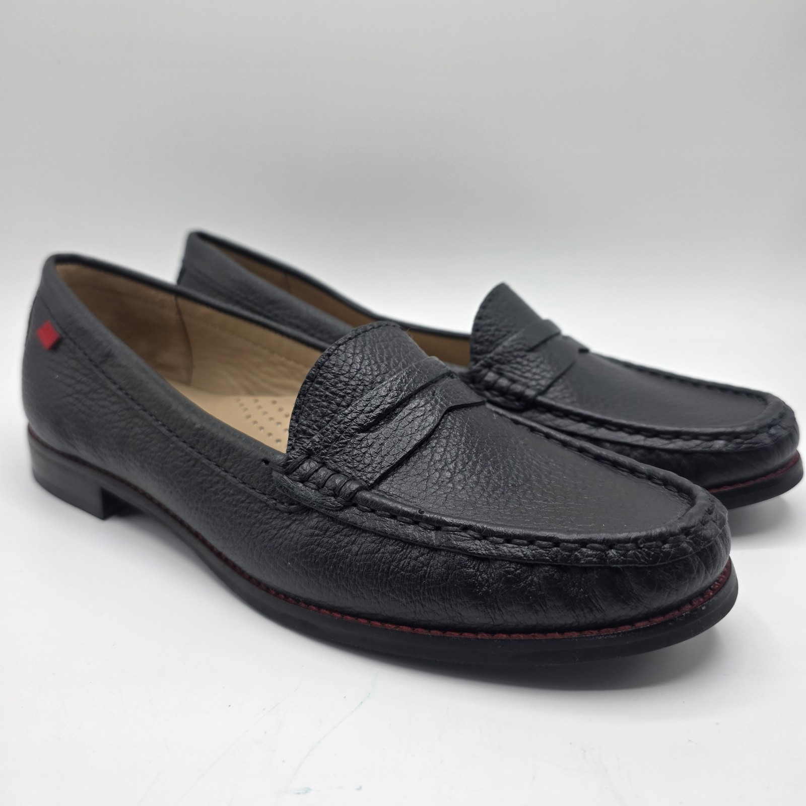 Marc Joseph Penny Loafers 8 East Village Black Pebbled Leather Heritage Workwear