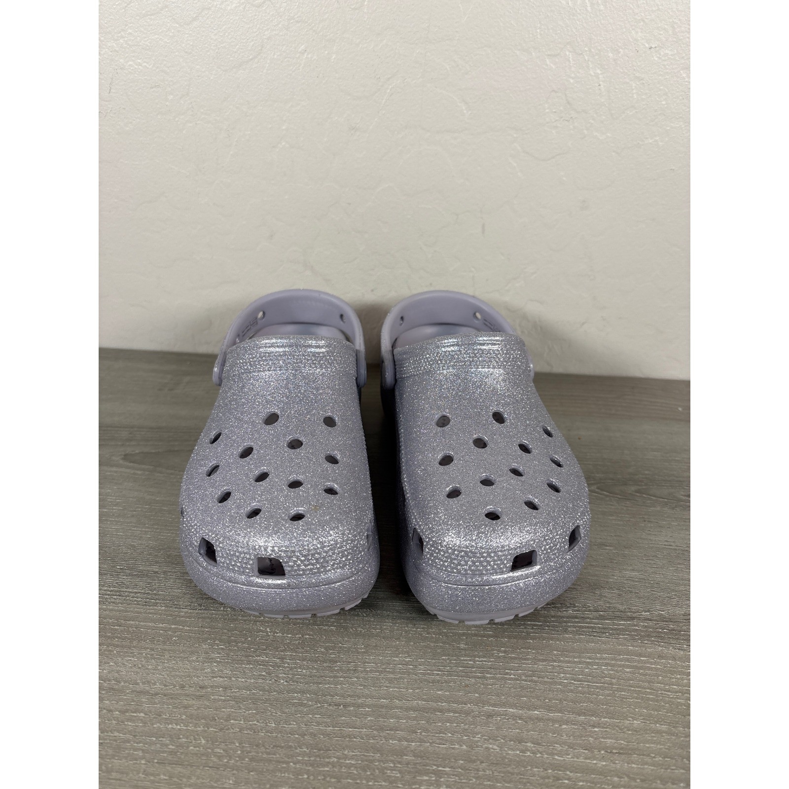 Crocs Classic Platform Glitter Clog Mauve Mist Lavender Purple Sparkle Shoes 6