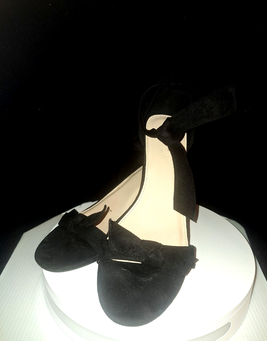 Coutgo Ankle Tie Heeled Sandals One Band Bowknot Chunky Block Heel Sandal Shoe