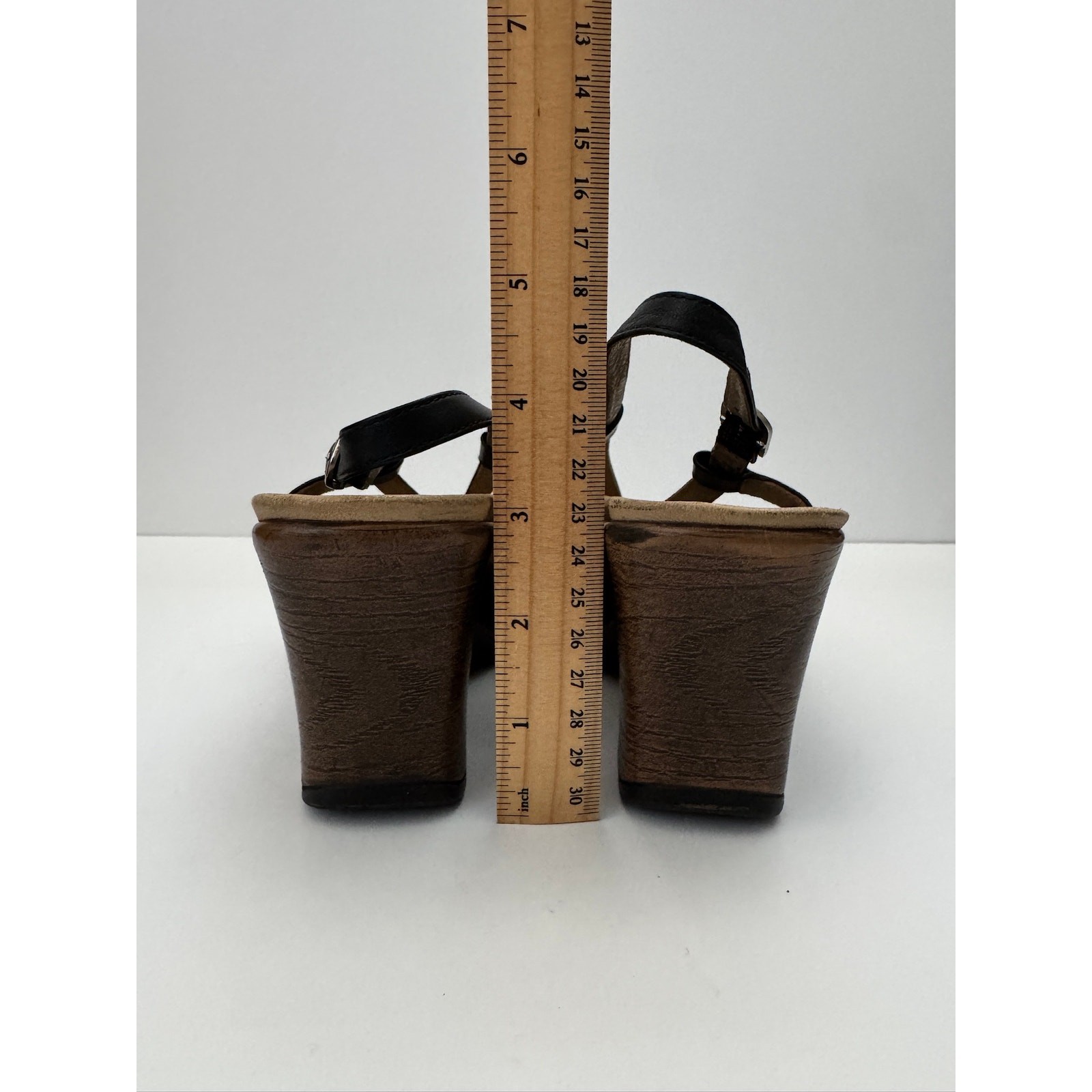 DANSKO Wedge Sandals Women US 6 Black Leather Comfort Slingback