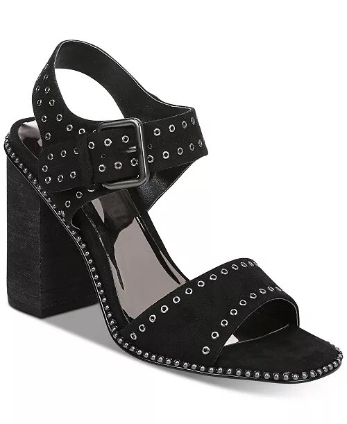 Carlos By Carlos Santana Nelli Black W/Studs & Grommets Sandals. Sz 9.5 NIB!!