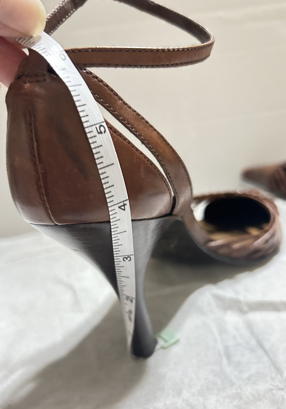Vintage Ravel Woven Leather Ankle Strap Heels Brown UK 5 Made in Brazil