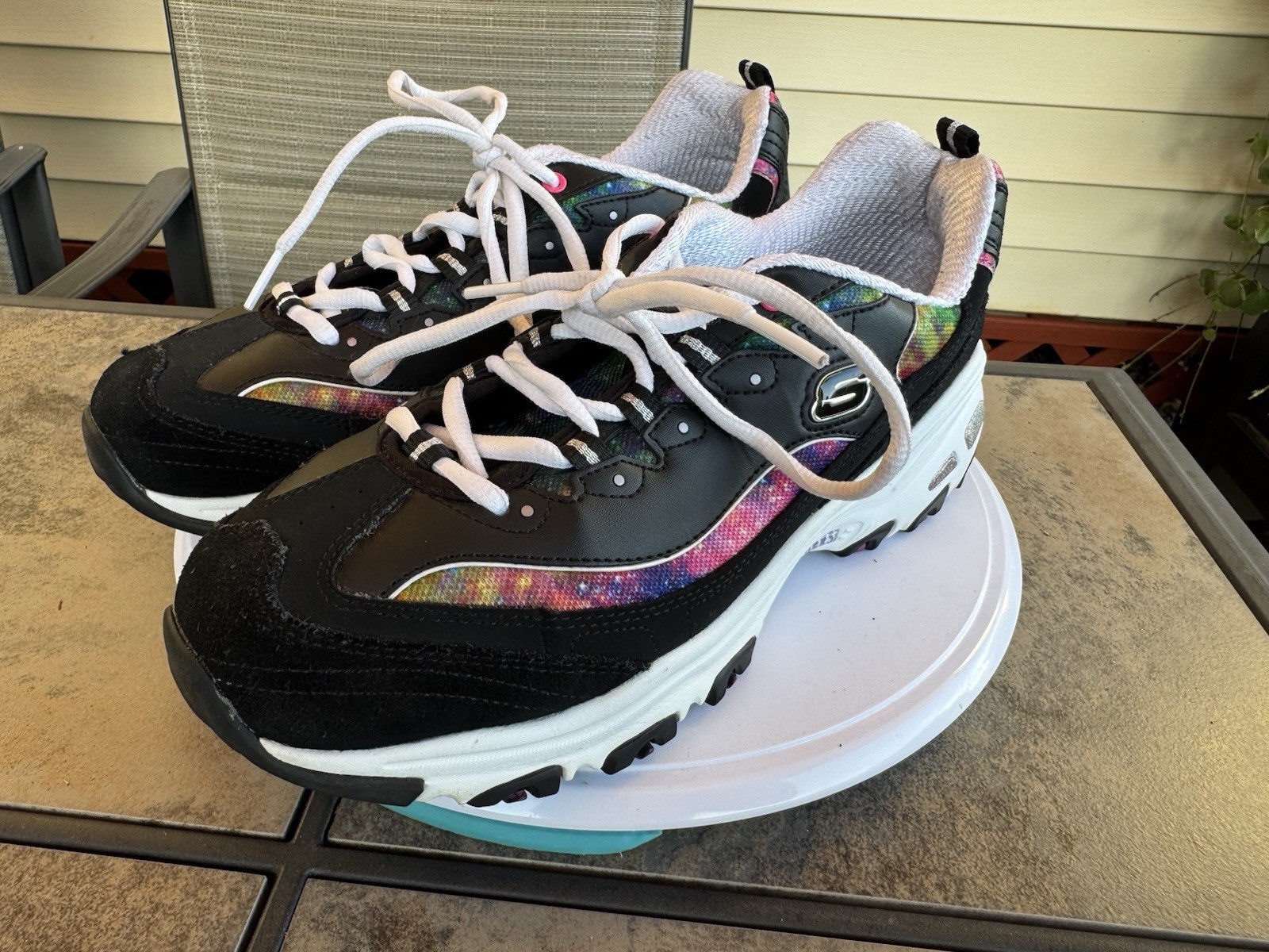 Skechers Womens D’Lites Galaxy Fantasy 149782 Black Sneakers Shoes Size 10