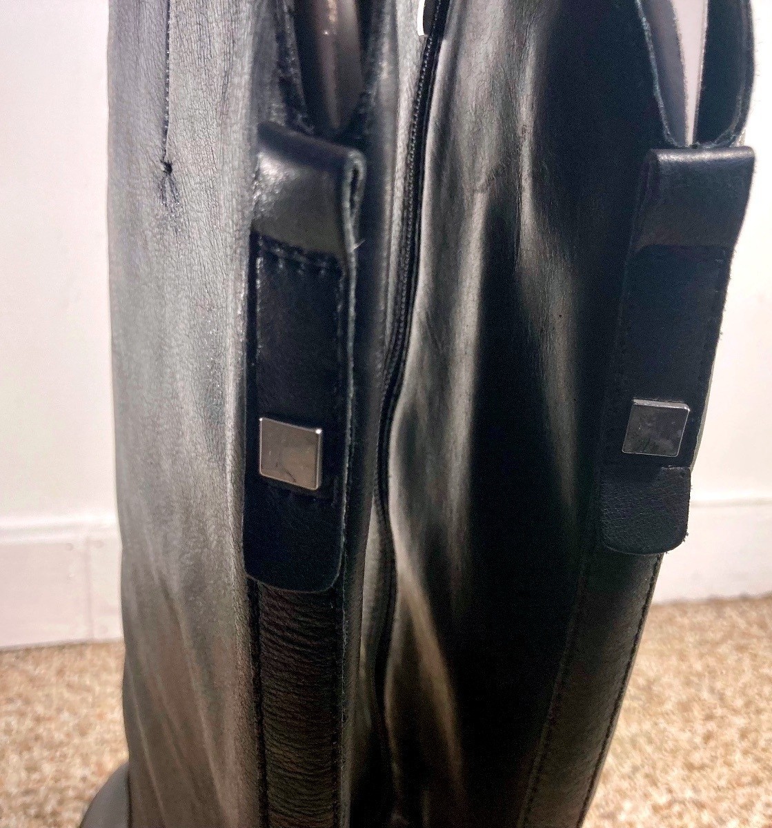 New Franco Sarto L-Haylie Black Leather Knee High Boots Women’s Size 9M