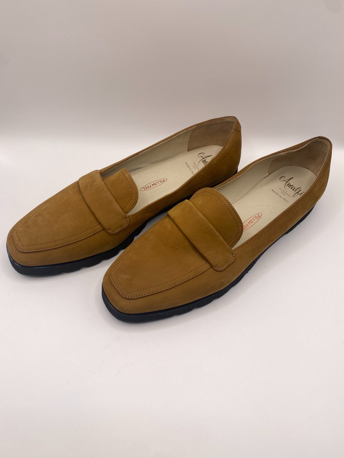 AMALFI BY RANGONI Womens Giuliano Loafer In Sequoia Brown Tiffany Nubuk Sz 10W