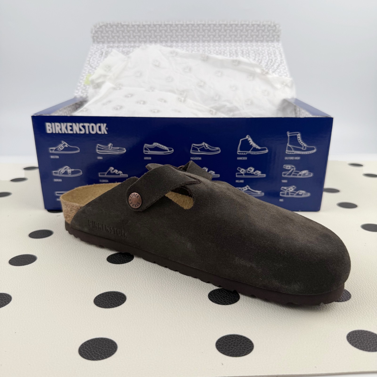 Birkenstock Boston Mocha Suede Leather Soft Footbed Clog Women and Men Shoes