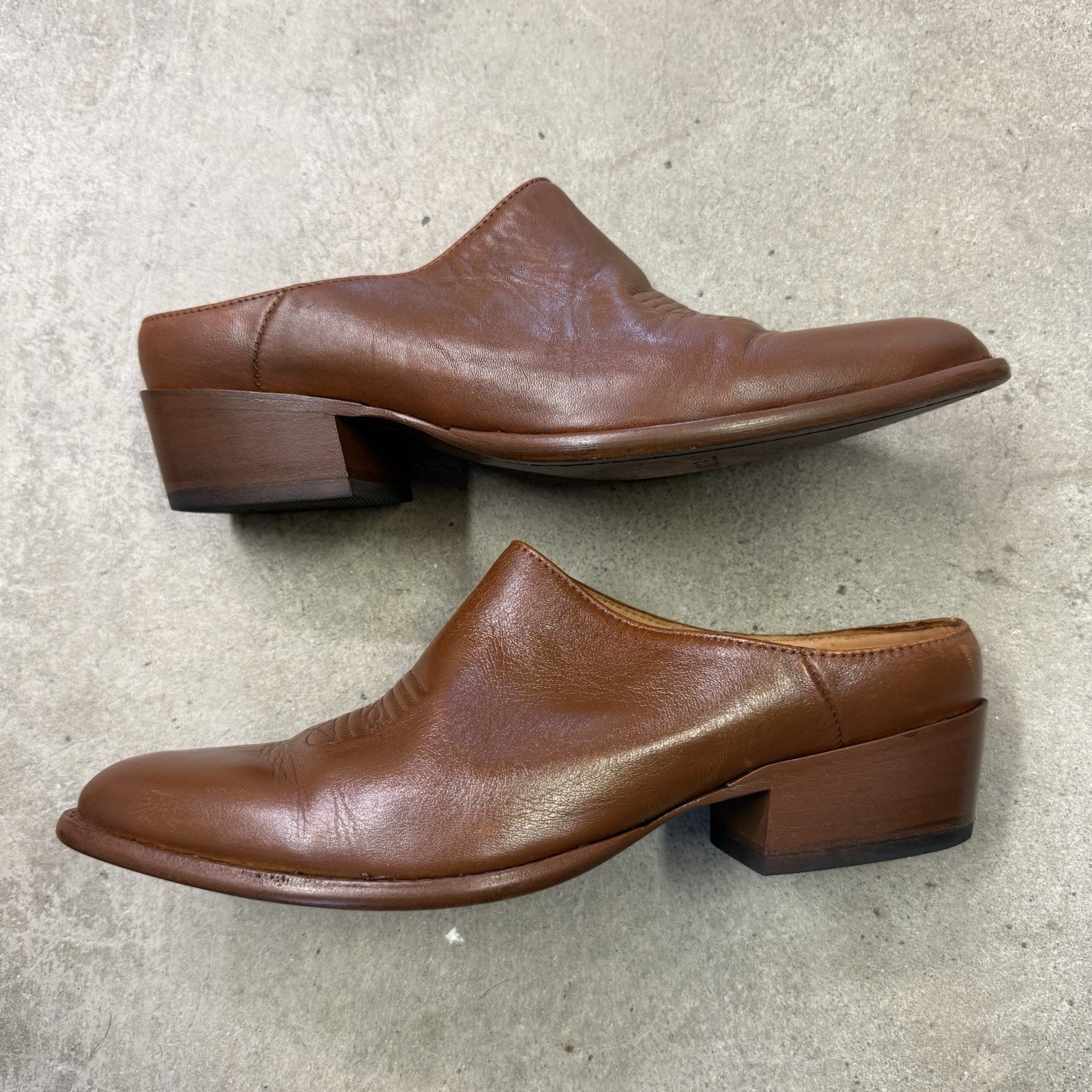 Tecovas The Sophie Mules Bovine Leather Caramel Women’s 8.5 Carmel Brown Slipon