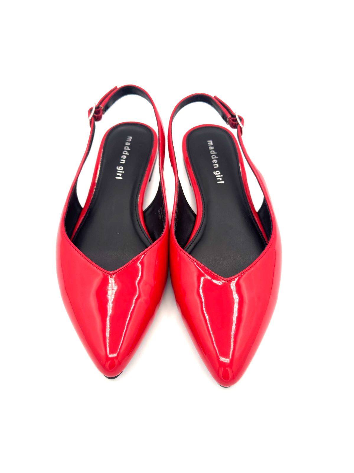 Madden Girl Vahda Red Patent Pointed Toe Slingback Flats Womens Size 6.5