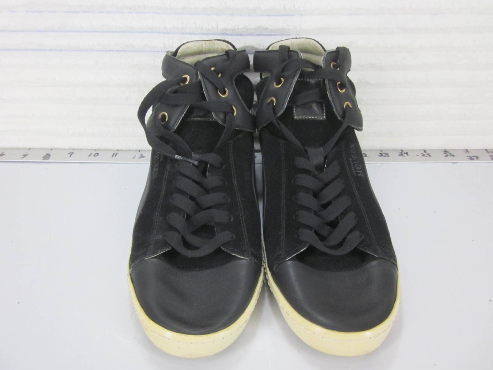 PUMA Alexander Mcqueen Womens size 9 US High-top Fashion Sneakers Black Leather