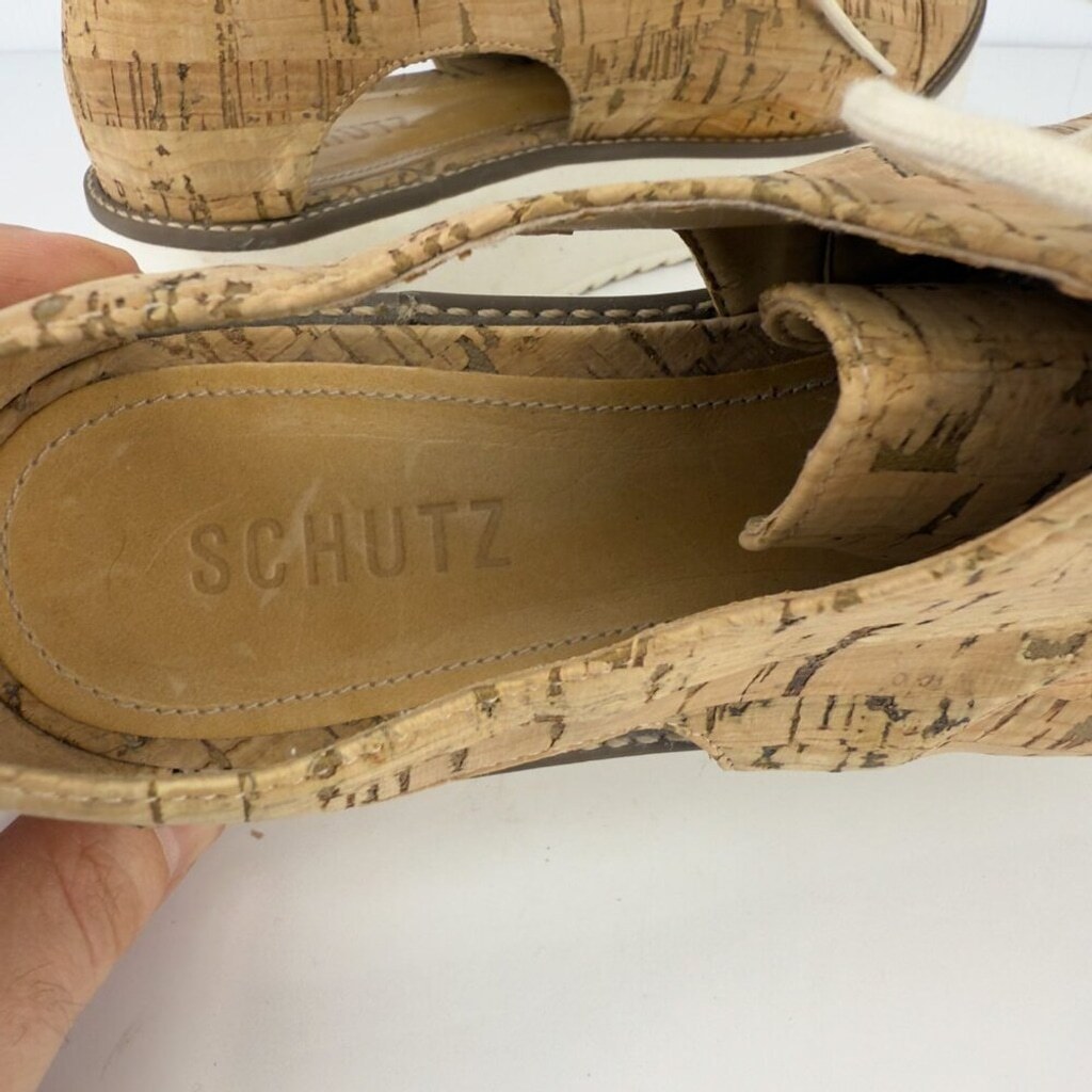 SCHUTZ Oxford Flatform Cut Out Cork Lightweight Contemporary Summer sz 41