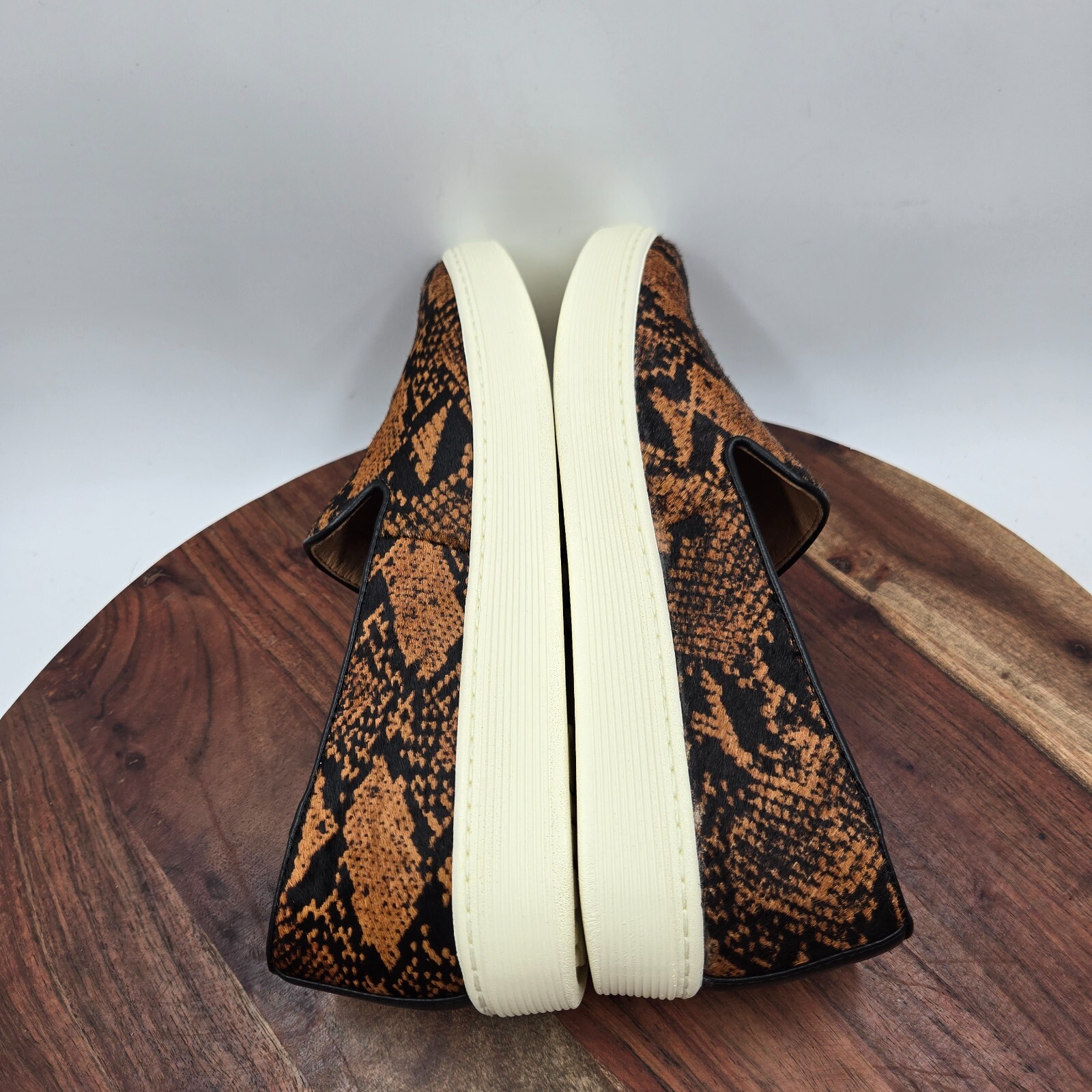 Sofft Somers Shoes Women’s 8.5M Brown Black Snake Calf Hair Platform Sneakers