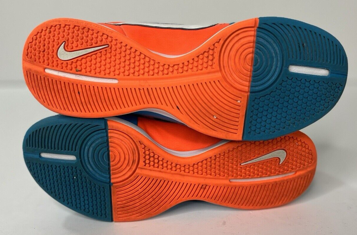 Nike Authentic Tiempo Indoor Blue Orange Soccer Shoes Size 6.5