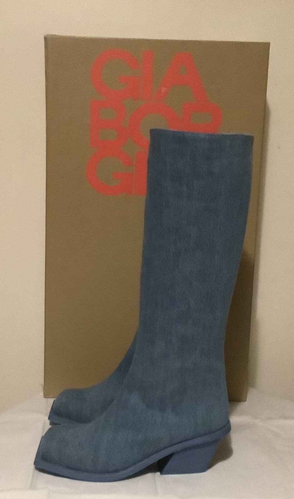 GIA BORGHINI Boots NEW Denim Size US 8,5