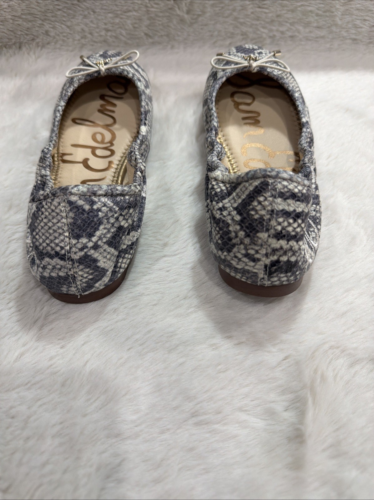 SAM EDELMAN Leather Felicia Snake Skin Print Ballet Flat Shoe Women’s Size 5 NWB