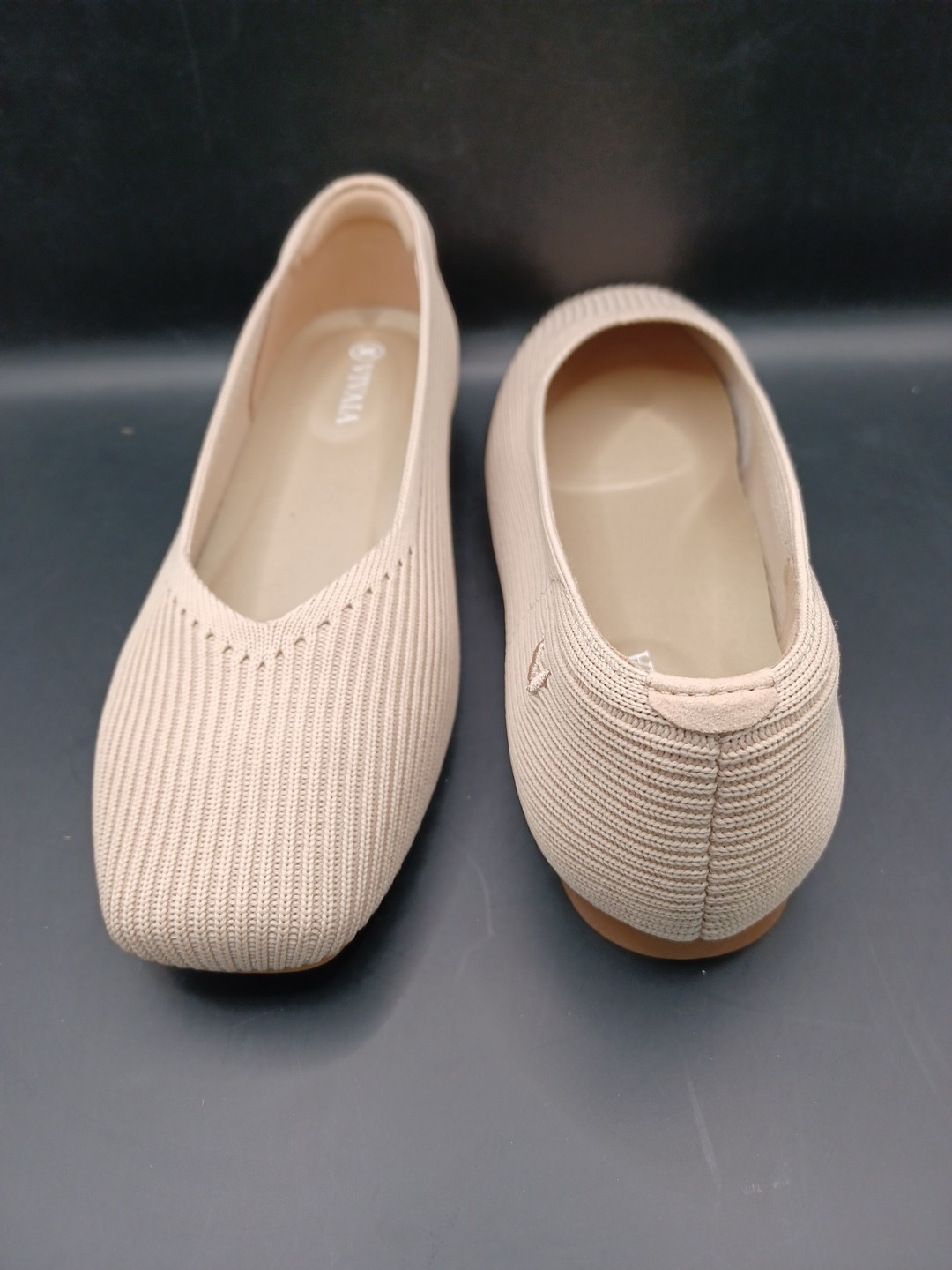 NEW Vivaia Margot 2.0 Square Toe V-Cut Flats – Almond Size 36 (US 5.5-6)
