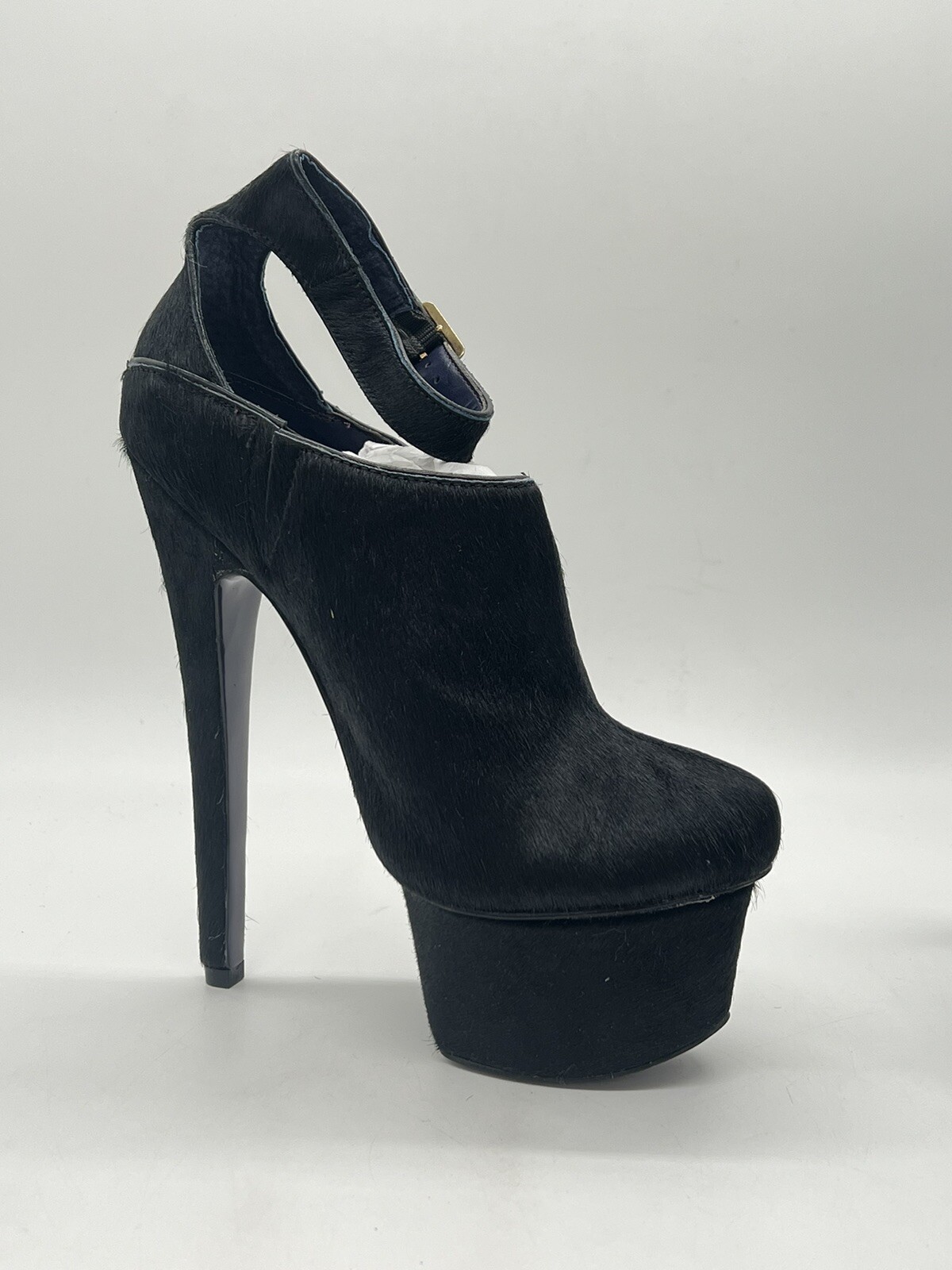 London Trash Lt. Wynne Black Platform Fur Pumps Women’s 6.5