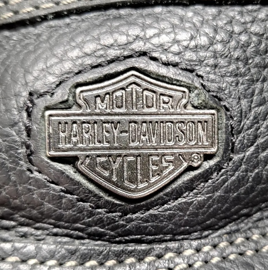 Harley Davidson Womens 8.5 Black Leather Lace-Up Side-Zip Motorcycle Boots 85292