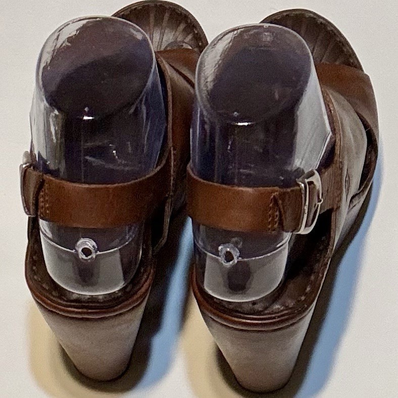 Born Brown Leather Slingback Wedge Sandals Women’s US 8 Narrow Comfort