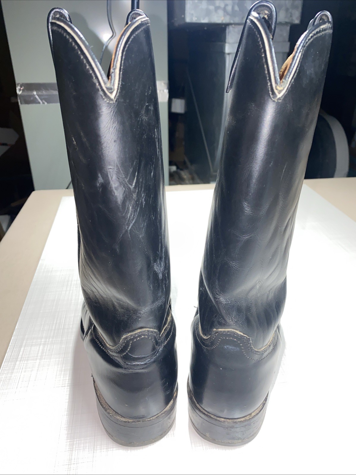 VTG Women’s Wrangler Black Cowboy Boots Size 8.5 M MADE IN USA See description