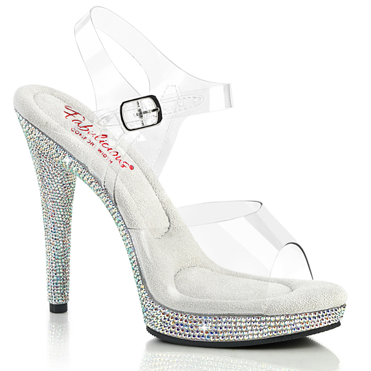 FABULICIOUS GLORY-508DM Women’s Silver 5″ Heel Platform Ankle Strap Sandal Shoes
