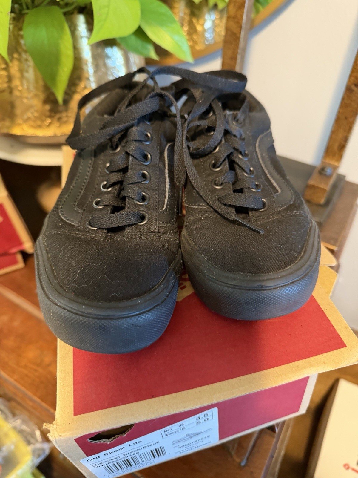 VANS Old Skool Black Skate Sneakers Shoes Women 5 Men 3.5