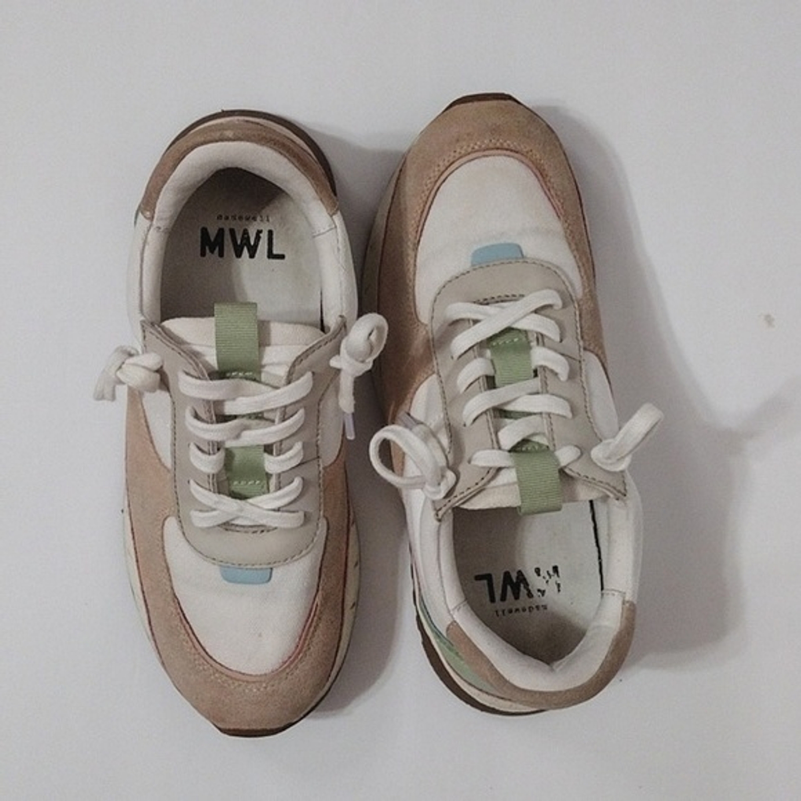 Madewell Women’s Kickoff Trainer Platform Pastel Colorblock Sneakers US 6.5