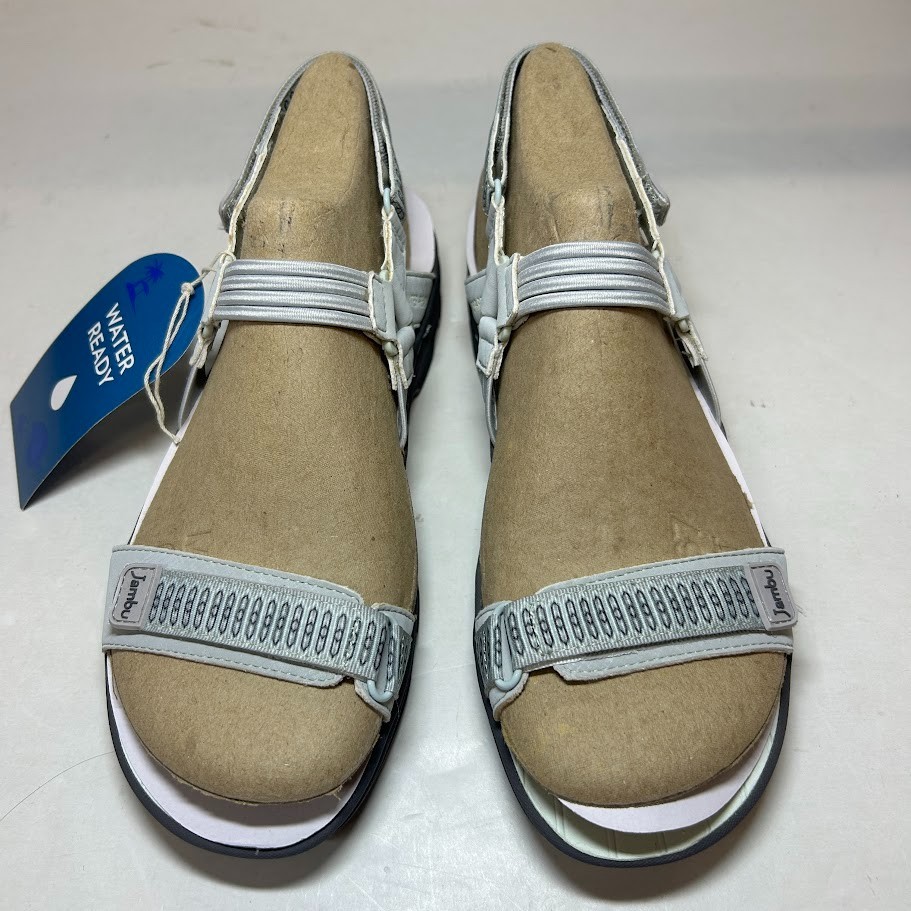 Jambu Womens 7 M Light Grey Off White Seaside Water Ready Strappy Sandals NIBSK3