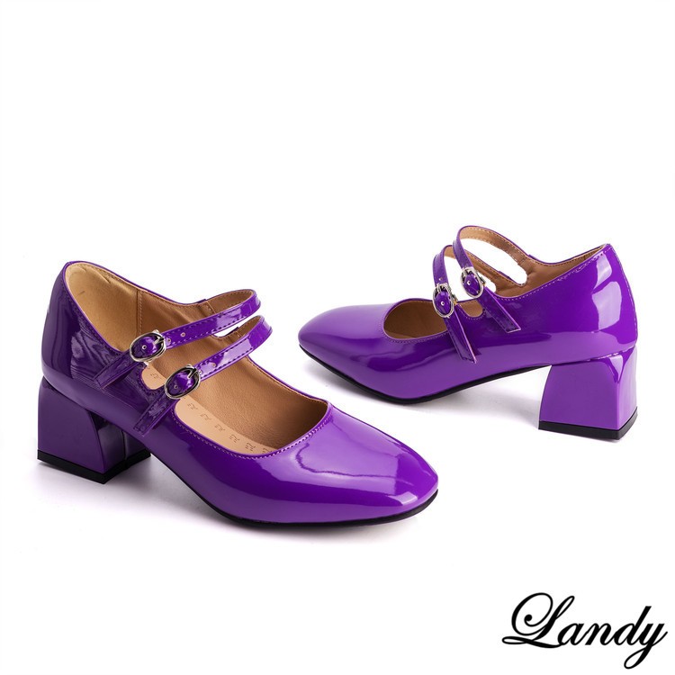 Women’s Candy Mid Block Heel Mary Janes Shiny Buckle Wedding Pump Shoes 50/52/54