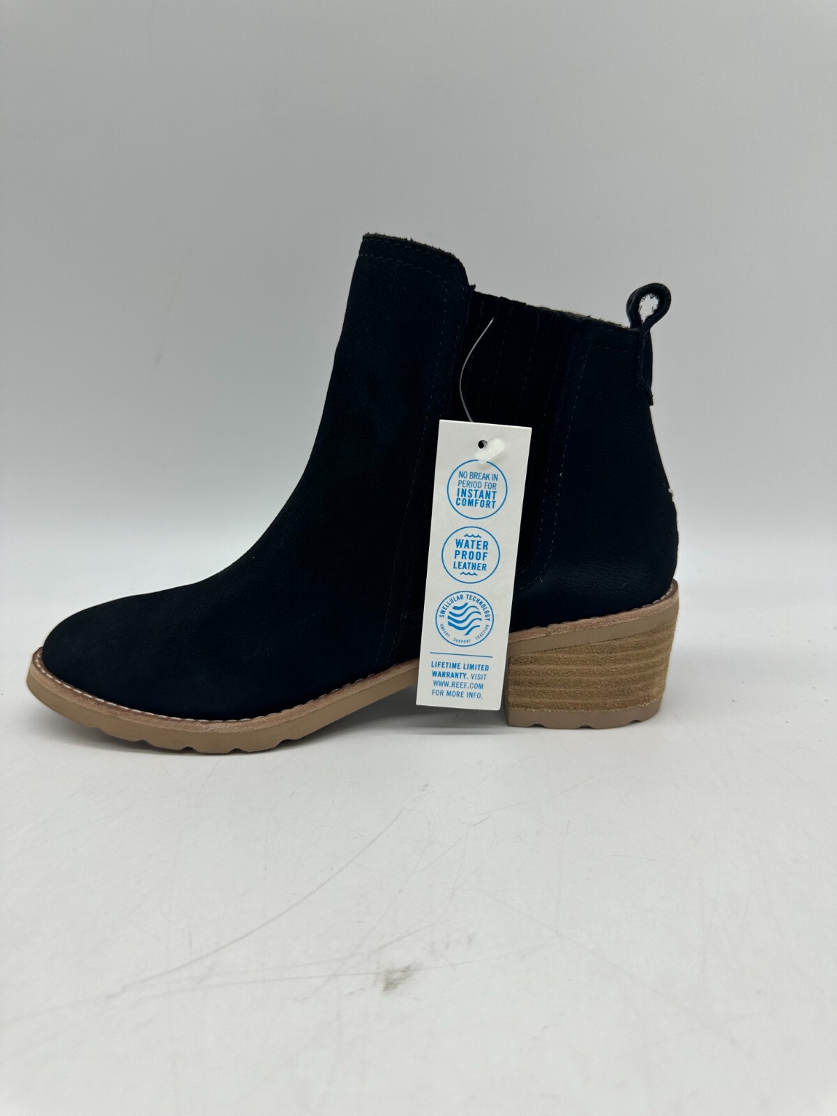 Reef Voyage Water Resistant Black Leather Chelsea Boots Women’s Size 6.5 M