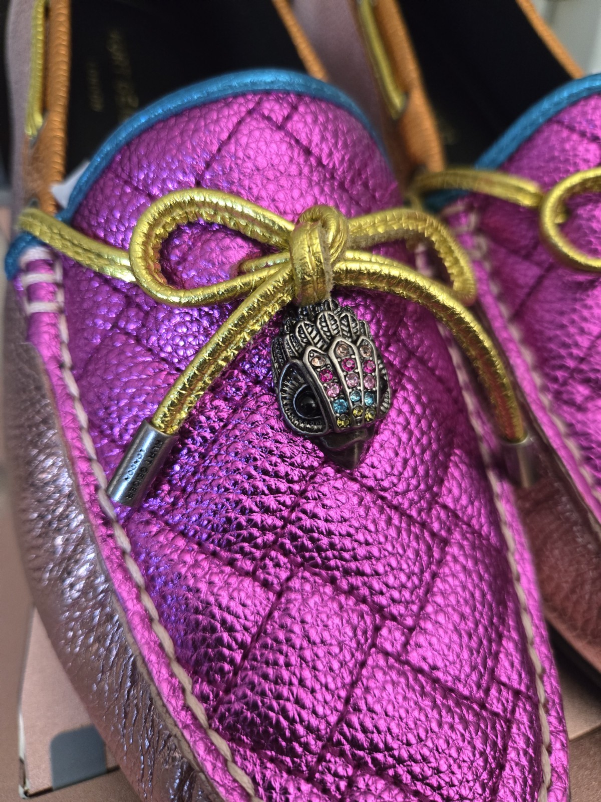 Kurt Geiger London Eagle Moccasin Loafers multi-color metallic pink. 42 – US 11