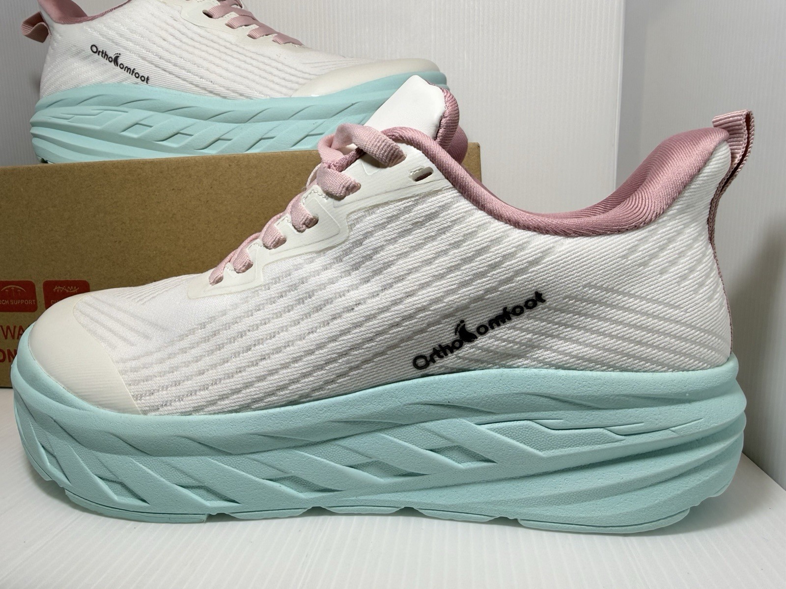 Ortho Comfoot Women Size 7 Wide K2- Pink White Arch Support Diabetic