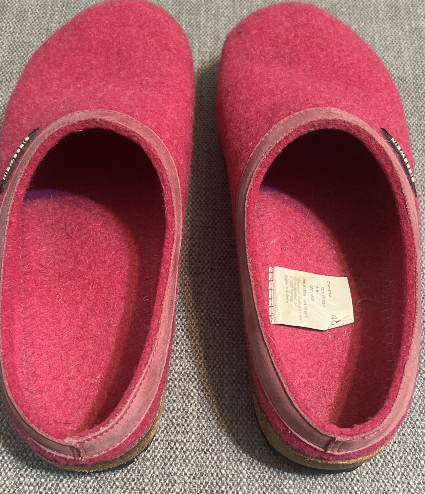 Giesswein Chamerau Fuschia Pink Wool Clog Mules Shoes Women’s SZ EU 40 US 9
