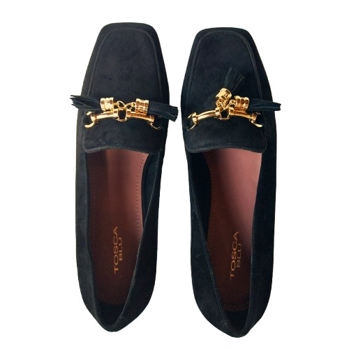 WOMEN’S LOAFER – ANAIS SUEDE LEATHER WITH ROUGH TASSEL BLUE