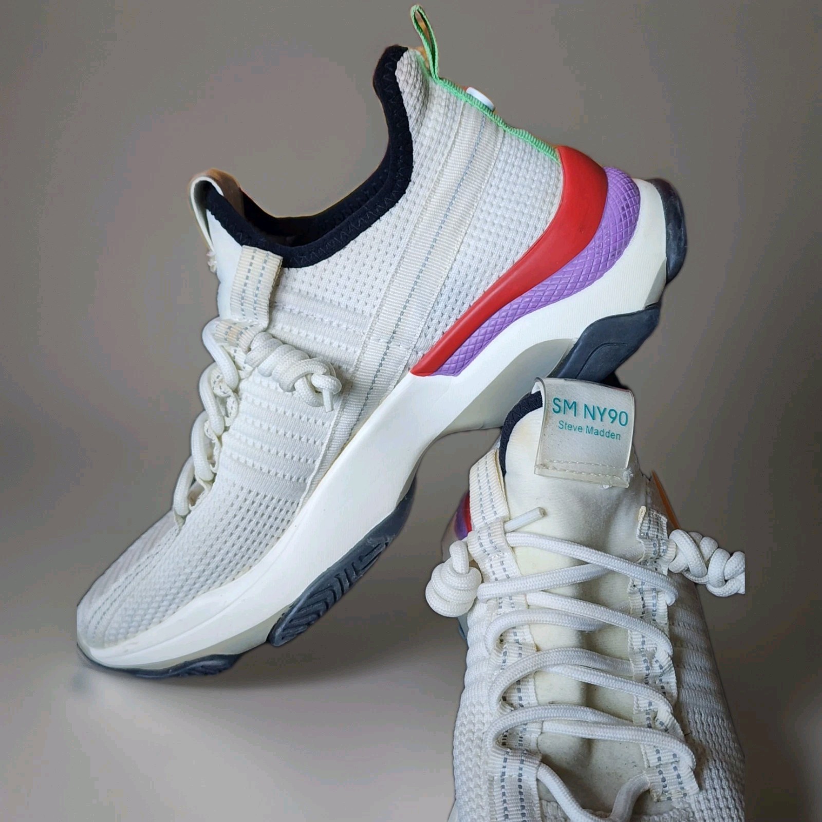 Steve Madden SM NY90 Women’s 8M Sneakers White Colorful