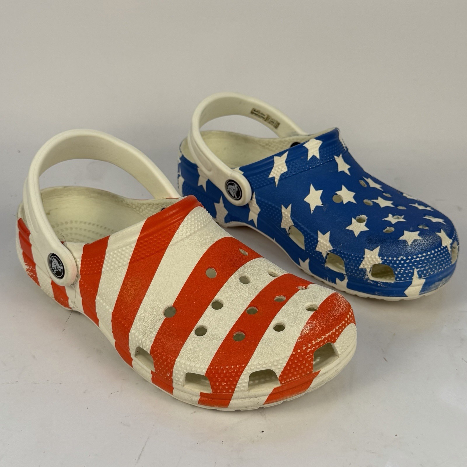Crocs Classic Clogs American Flag Stars Stripes Red White Blue Mens 4 Womens 6