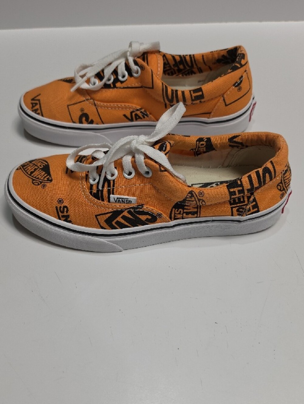 Vans Era ‘Logo Mix’ Tangerine Orange Black Low Top Sneakers – Size 7.5
