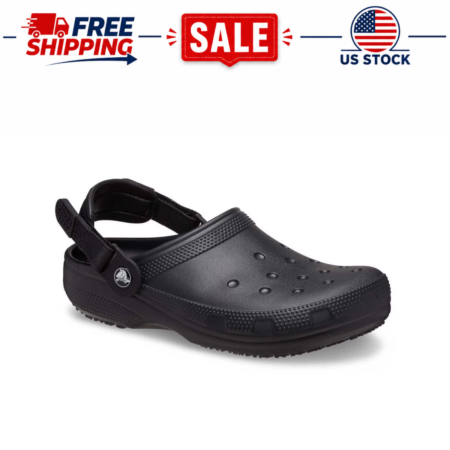 Crocs at Work Classic Unisex Slip-Resistant Work Clogs Shoes, Slip-On Shoes