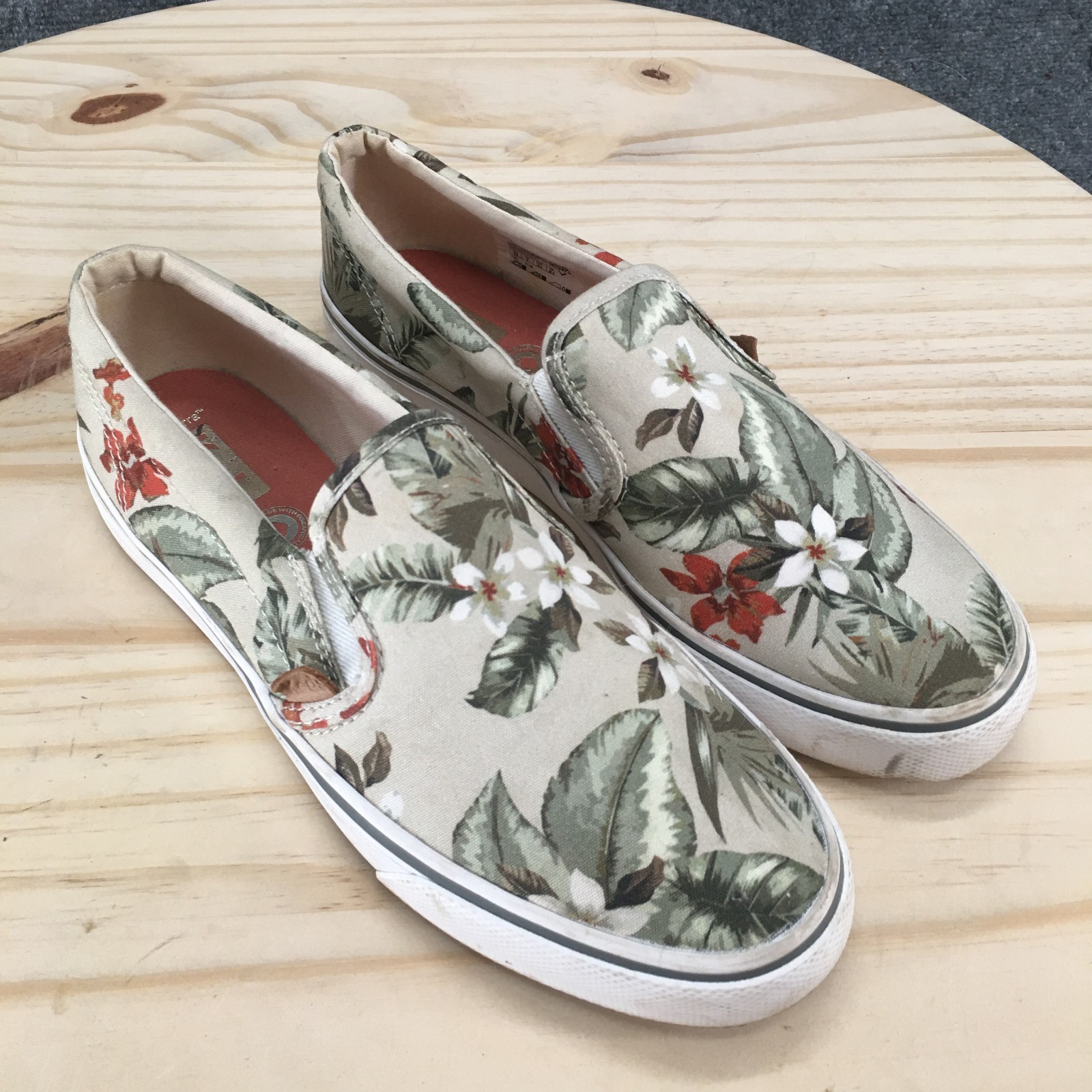 Keds Shoes Womens 8.5 Floral Print Slip On Sneakers WF64967 Beige Multicolor
