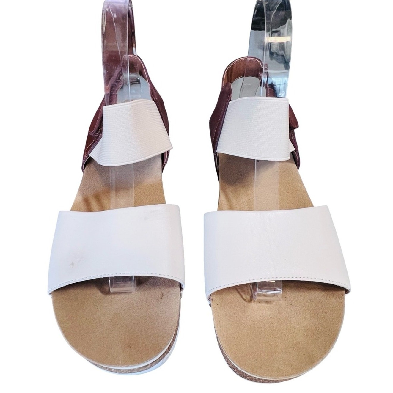 Josef Seibel Women’s Sz 7.5 Wedge Sandal Quinn Creme Multi Leather
