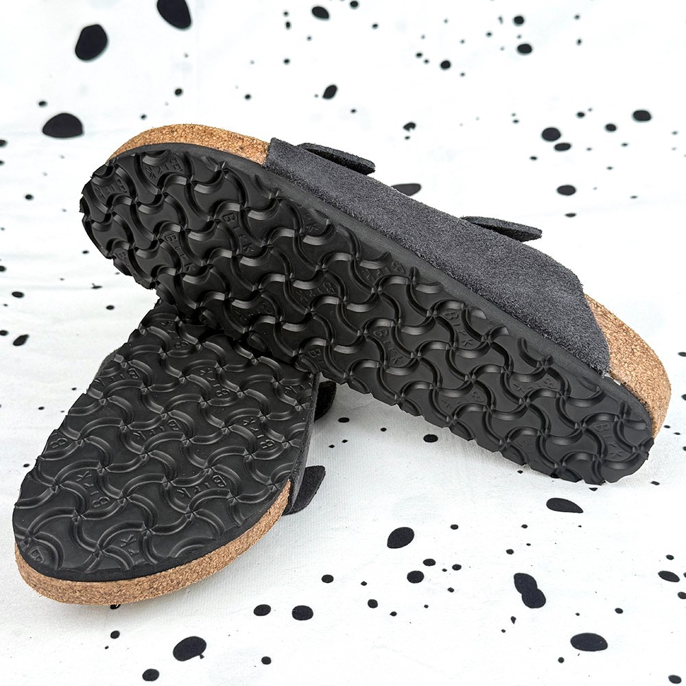 Birkenstock Arizona Narrow/Wide Velvet Gray Suede Leather Unisex Sandals 37-45