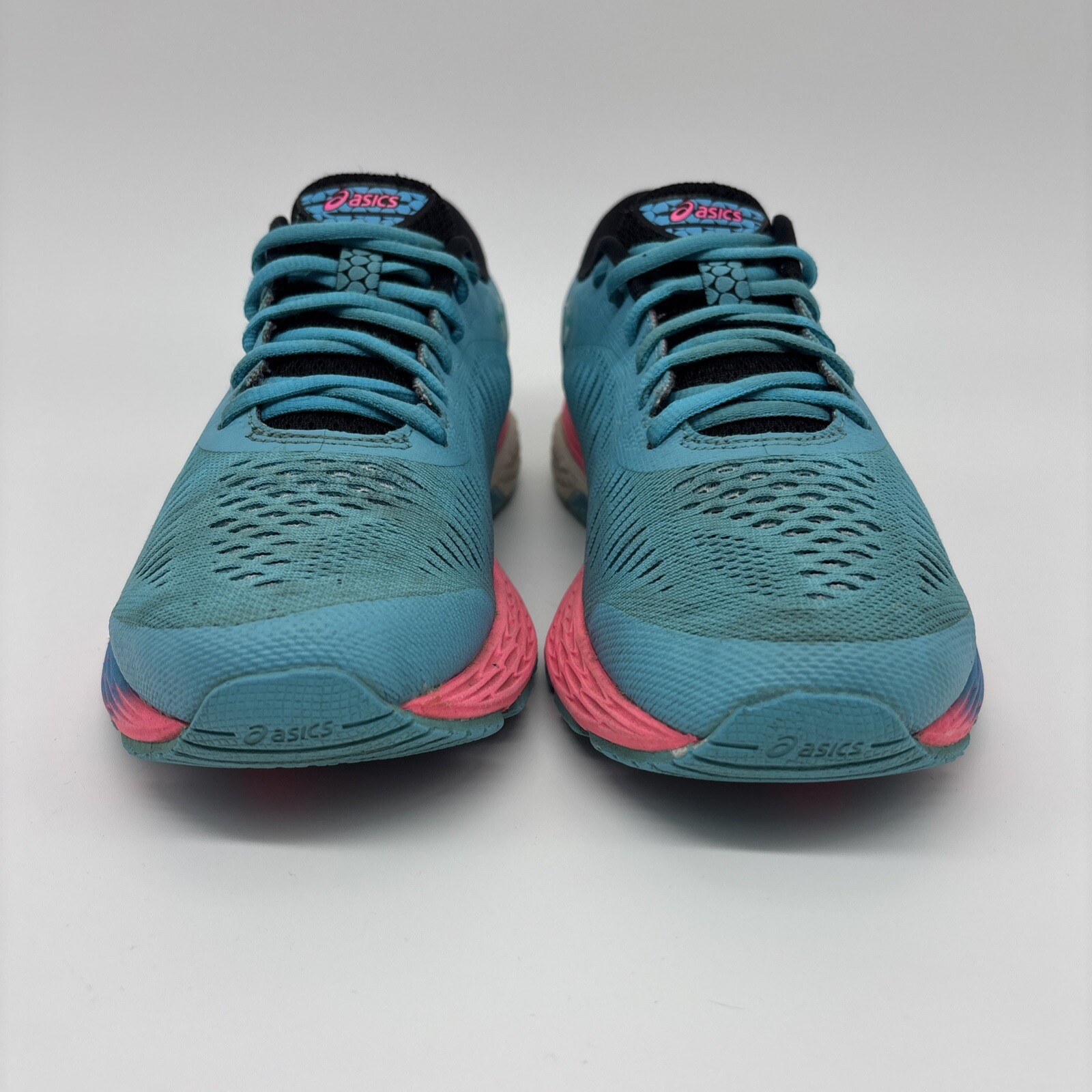 Asics Womens GEL-Kayano 25 1012A026 Teal Pink Athletic Running Shoes Size 8 Gym