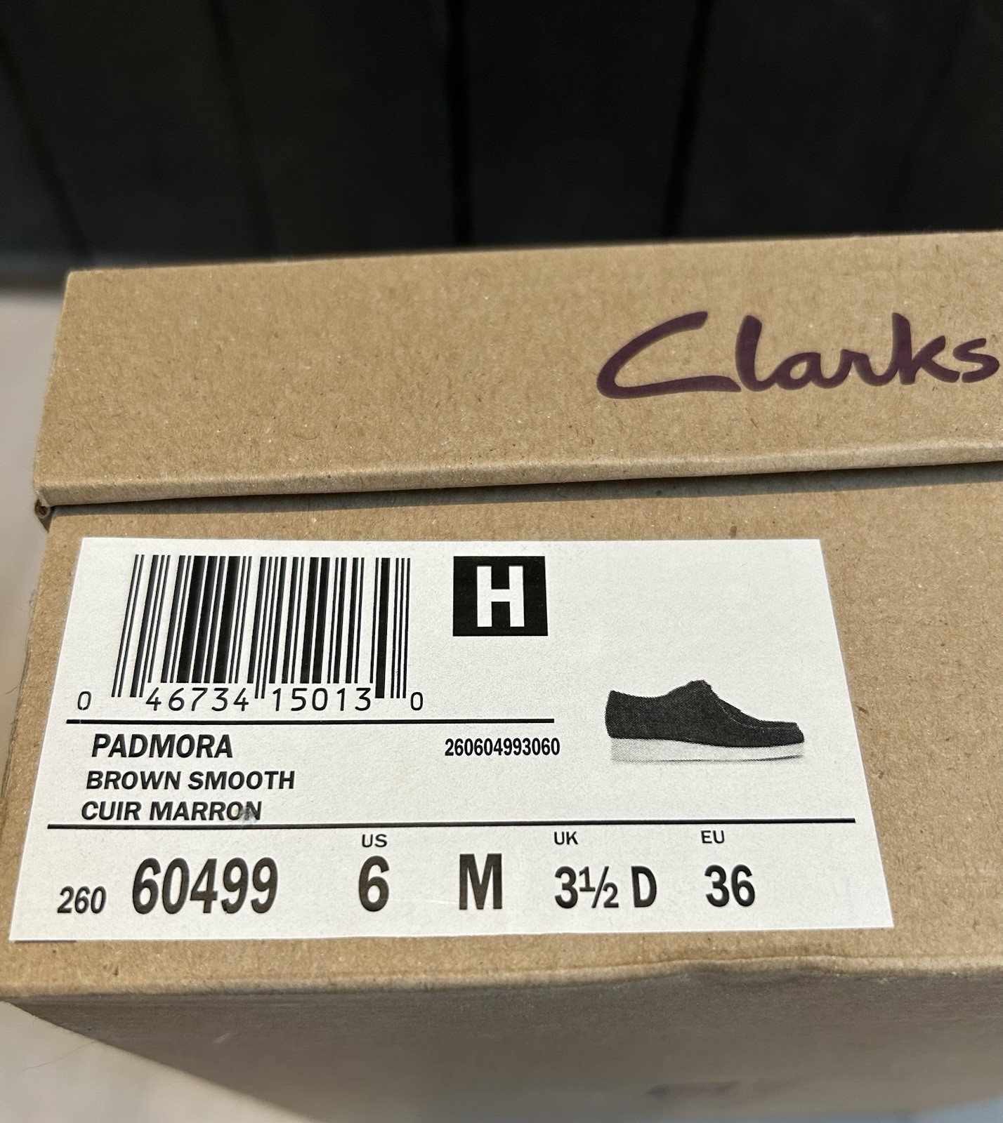 Clarks Padmora Brown Leather Derby Lace Up Women Casual Shoes US 6 UK 3.5 EU 36