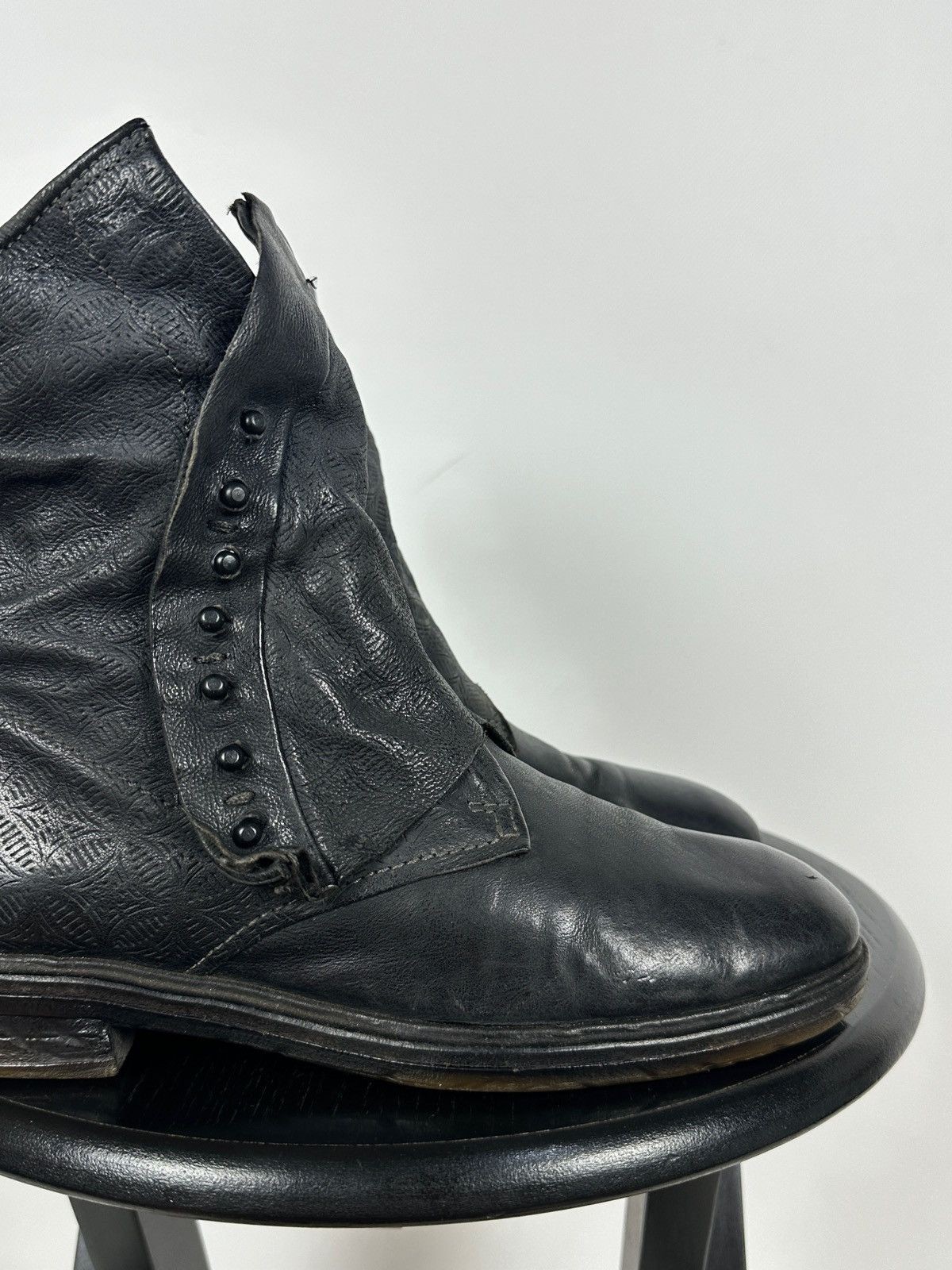 Women’s A.S.98. Airstep Black Leather Biker Gothic Ankle Boots Size 39 EUR