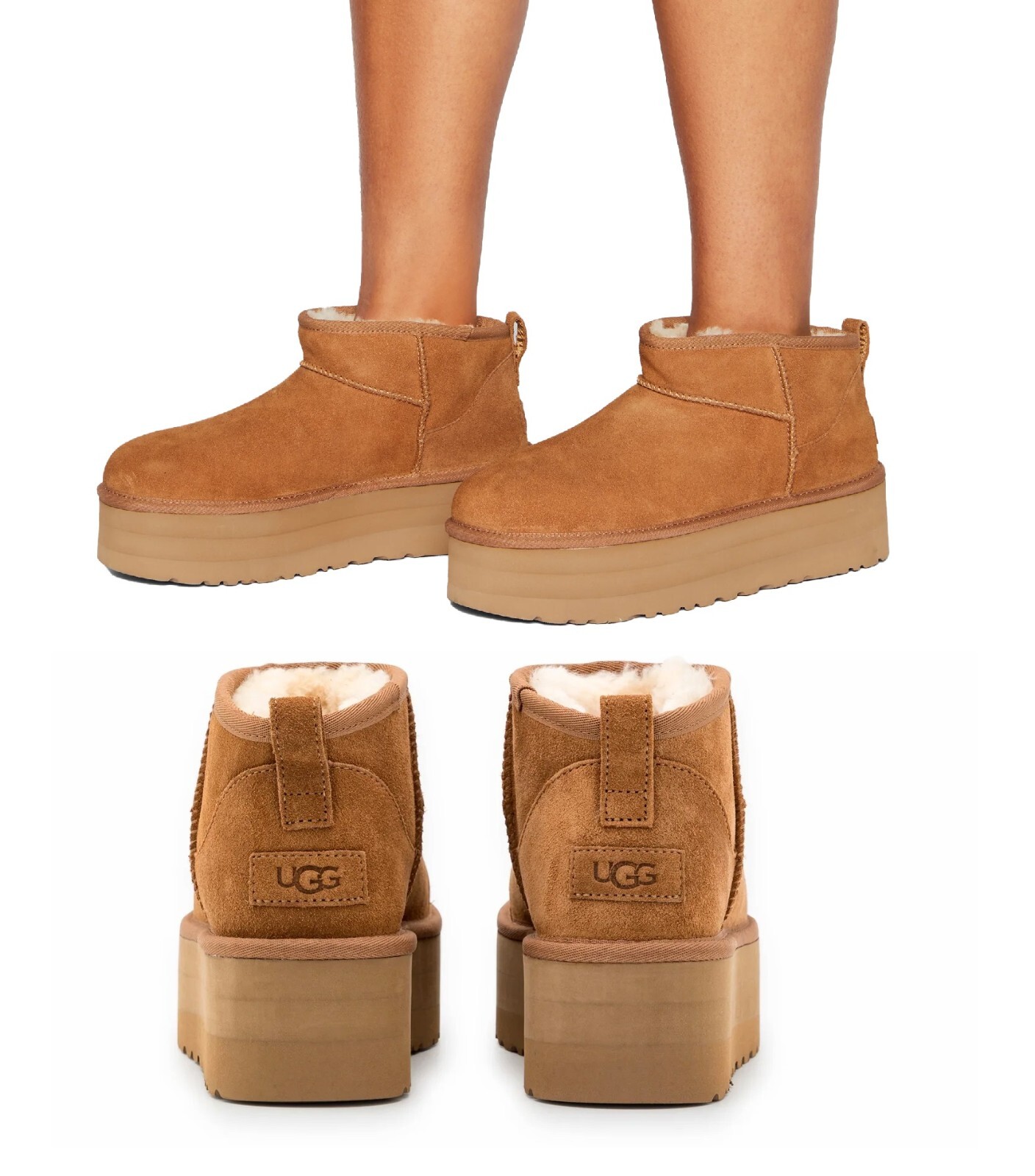 New 100% UGG Classic Ultra Mini Platform 1135092 Women’s Fashion Boots Chestnut