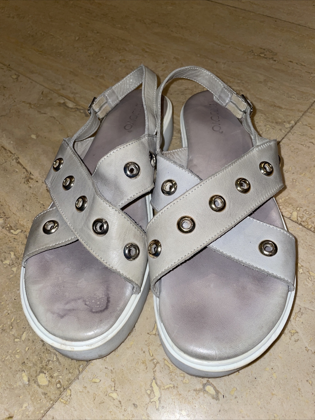 Inuovo Womens Solid Platform Slip On Slingback Buckle Sandals 40 US 9/9.5